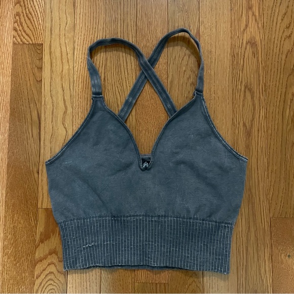 FREE PEOPLE Good Karma Crop Tank GREY M/L $48 - Picture 6 of 16